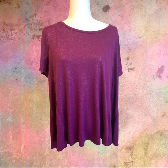 Lane Bryant Purple metallic hi low top 22/24 - Picture 2 of 4